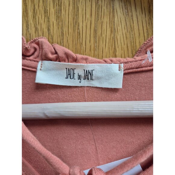 Peach Small 3/4 Sleeve Ruffle Tunic Top 1X - Picture 3 of 5